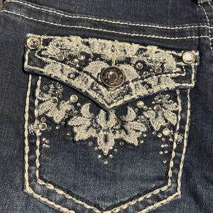 Wallflower Women's Dark Wash Jean Shorts